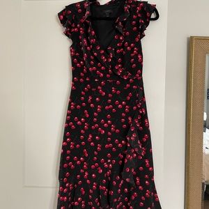 J. Crew flutter cherry print dress midi
